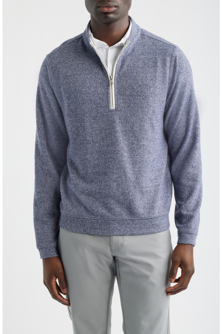 Marled Sweater Knit Quarter Zip Pullover, Main, color, INDIGO