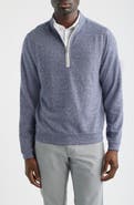 Scott Barber Marled Sweater Knit Quarter Zip Pullover