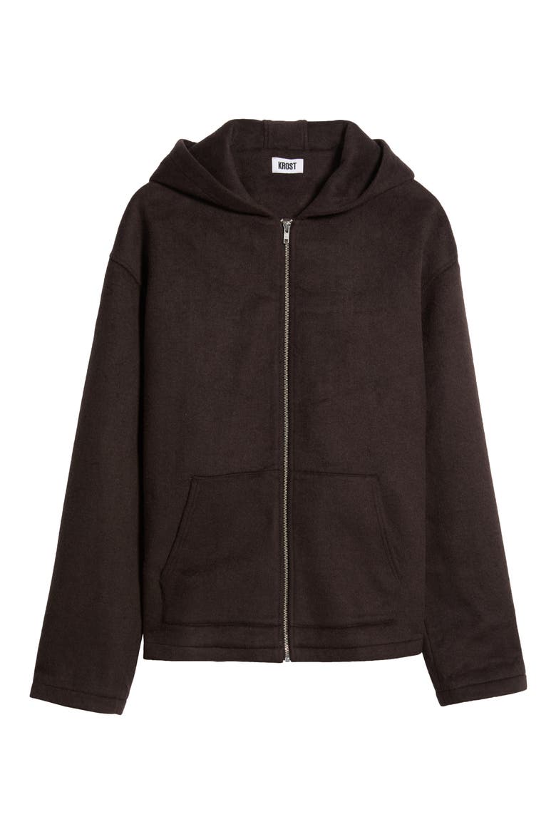 Wool Blend Zip Hooodie, Alternate, color, RAIN DRUM