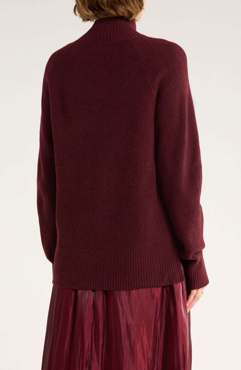 NORDSTROM RACK Raglan Sleeve Mock Neck Sweater, Alternate, color, Burgundy Tannin