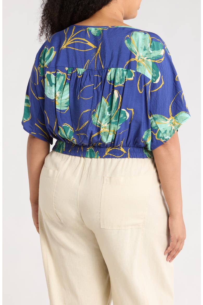 Floral Crossover Top, Alternate, color, ROYAL