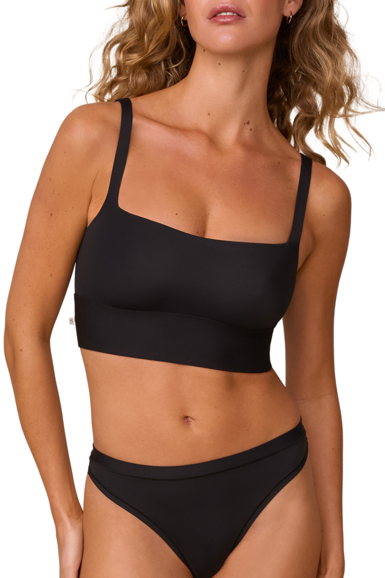 Bliss Square Neck Bralette, Alternate, color, Black