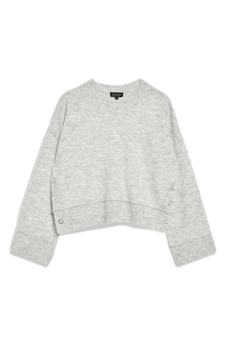 Topshop Mo Seam Detail Popper Sweater, Alternate, color, 