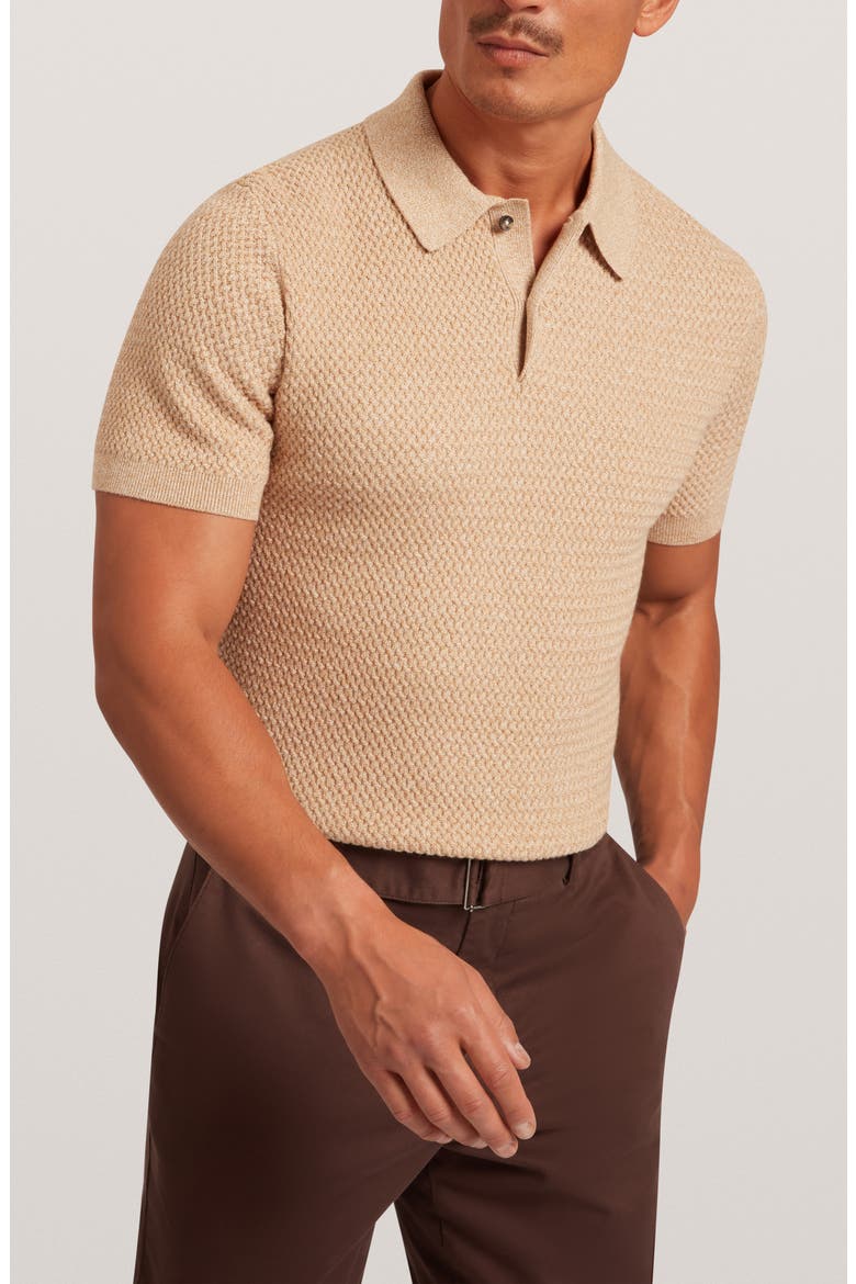 Janko Textured Polo, Main, color, CAMEL