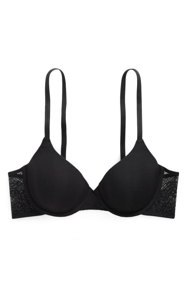 Polo Ralph Lauren Underwire Lace Demi T-Shirt Bra, Alternate, color, Onyx