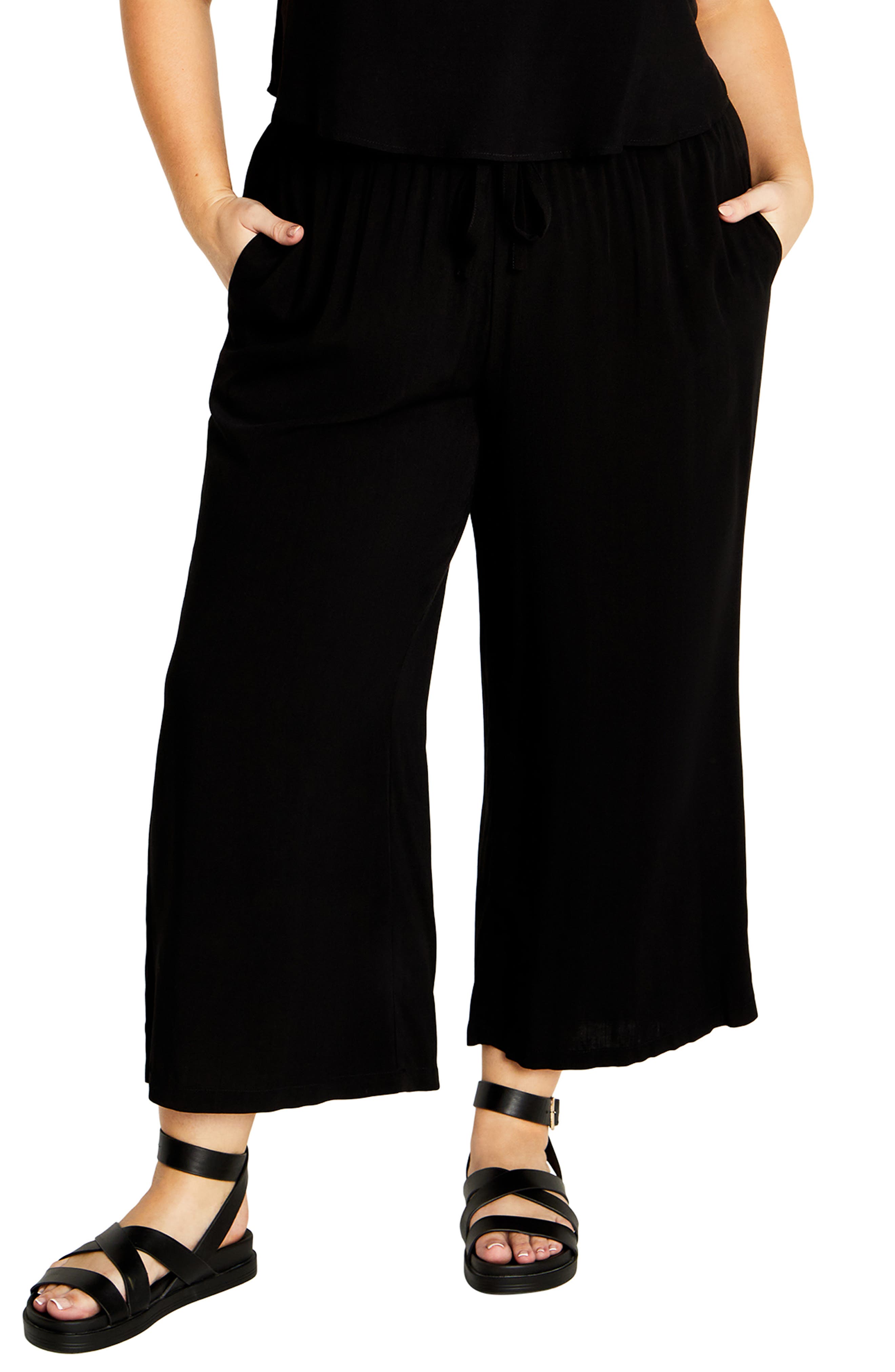 Nova Wide Leg Drawstring Ankle Pants