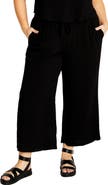 City Chic Nova Wide Leg Drawstring Ankle Pants