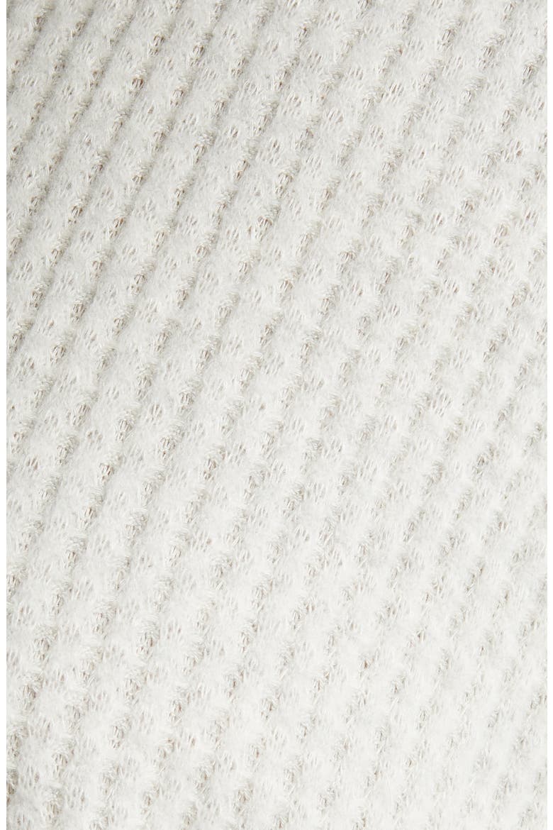 Blouson Sleeve Waffle Knit Henley Top (Nordstrom Exclusive), Alternate, color, HEATHER CREAM