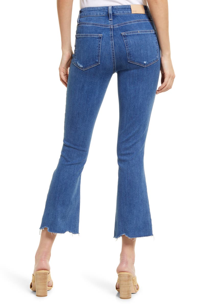 PAIGE Colette High Waist Raw Hem Crop Flare Jeans, Alternate, color, 