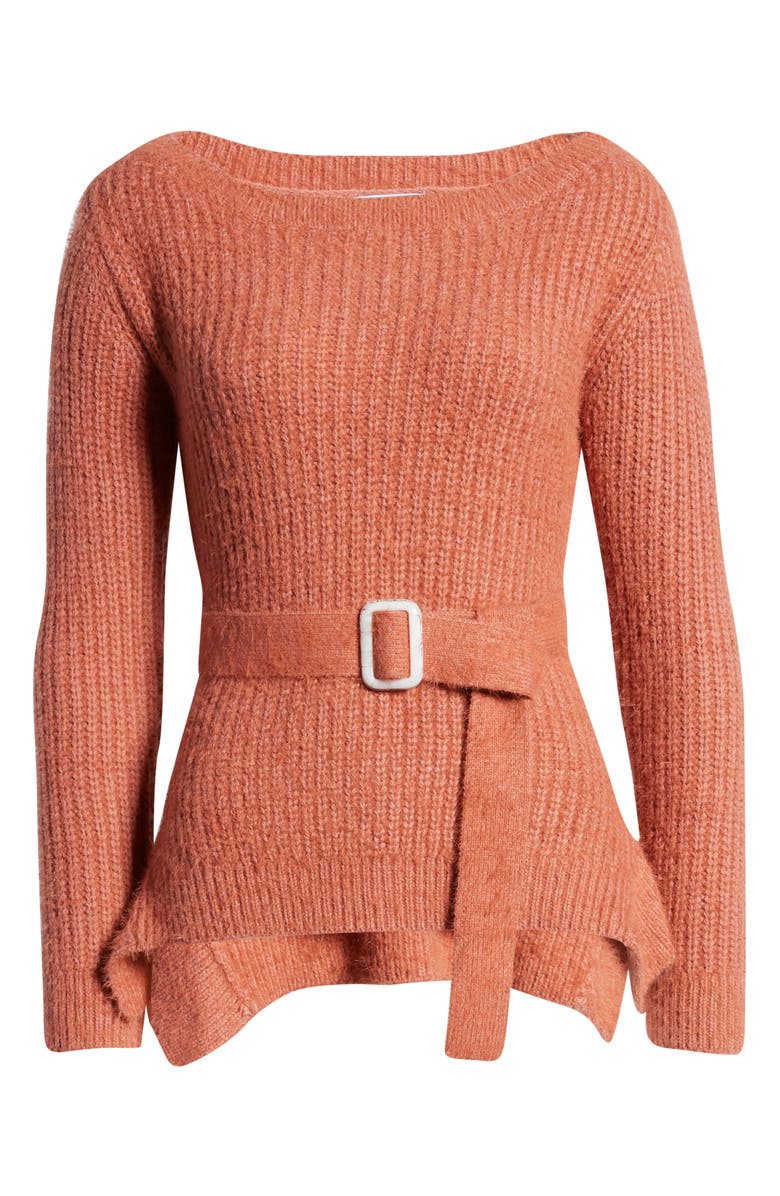 J.O.A. J.O.A Shaker Stitch Belted Sweater, Alternate, color, 