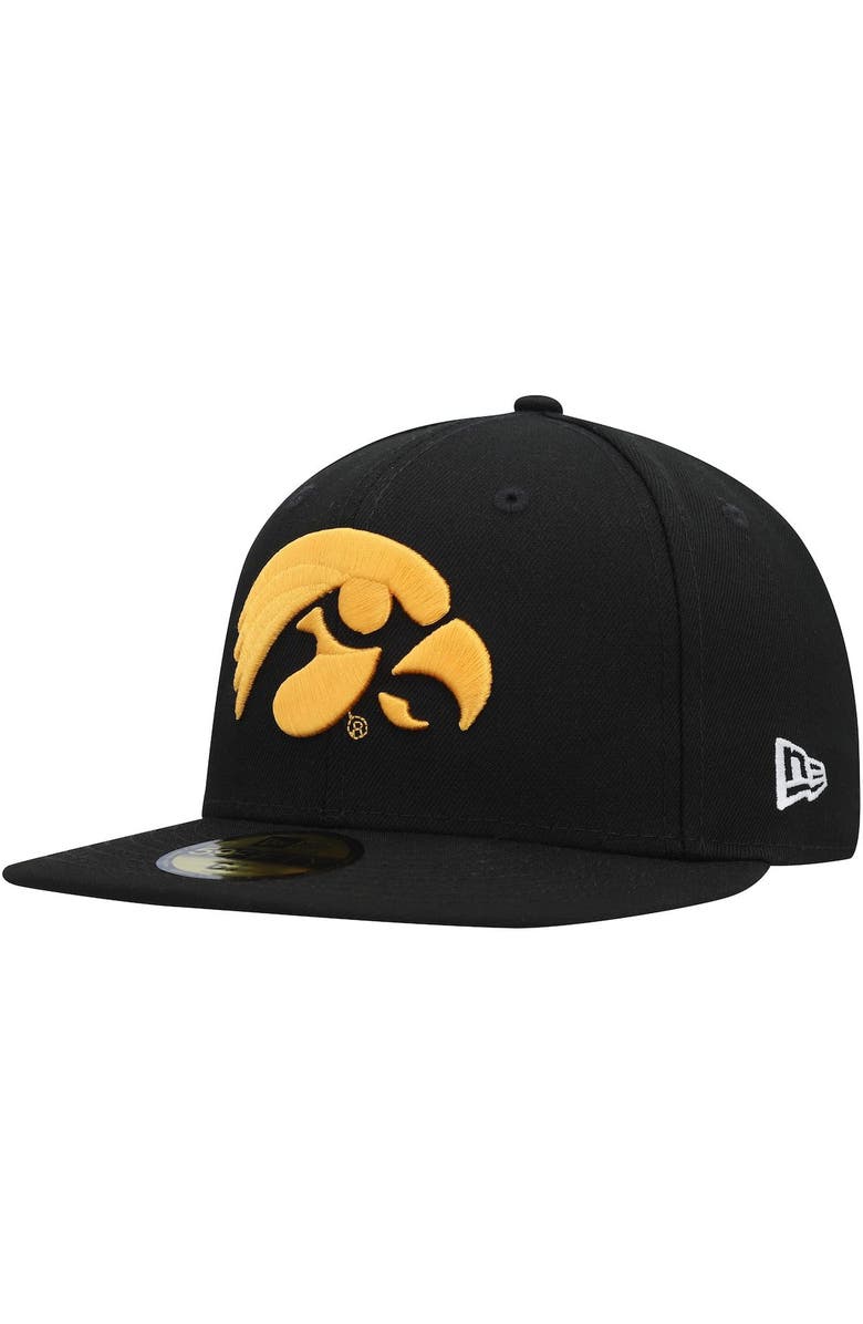 New Era Men's New Era Black Iowa Hawkeyes Patch 59FIFTY Fitted Hat, Alternate, color, Black