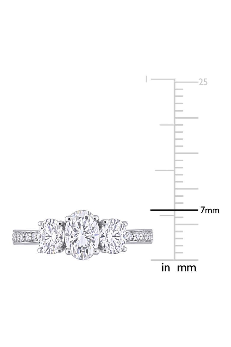 Lab Created Moissanite Ring, Alternate, color, WHITE