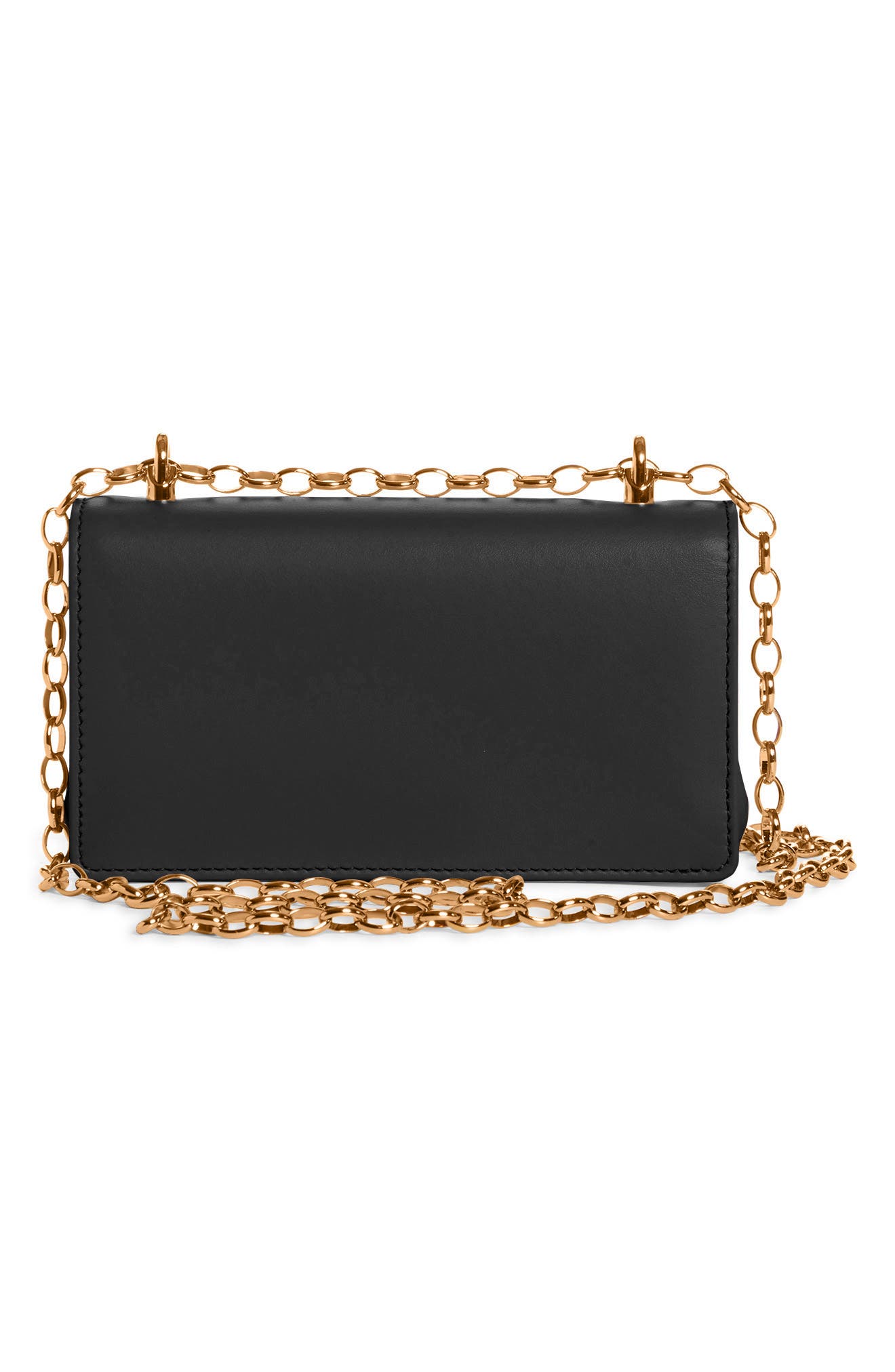 Girls Logo Leather Phone Crossbody Bag, Alternate, color, NERO