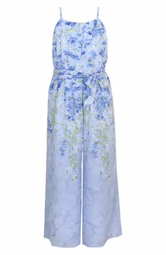 Kids' Floral Wide Leg Chiffon Jumpsuit