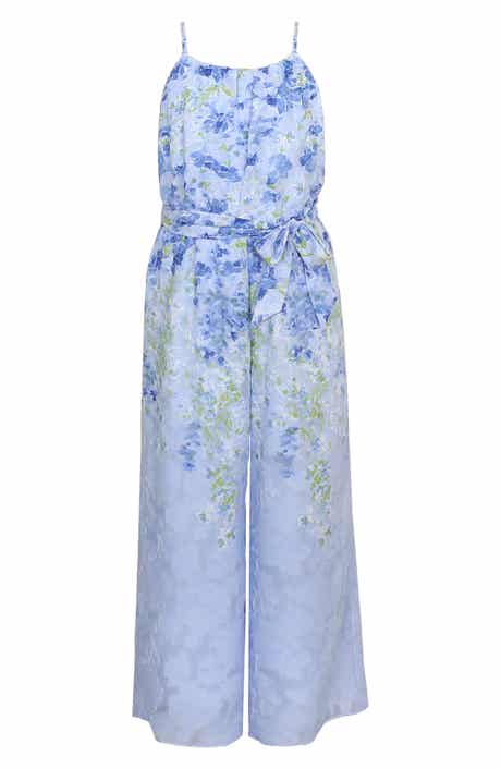 Kids' Floral Wide Leg Chiffon Jumpsuit