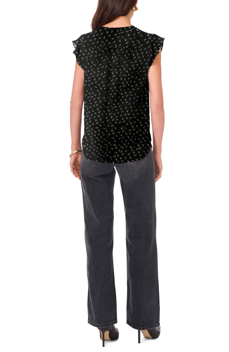 Chaus Flutter Sleeve V-Neck Blouse, Alternate, color, Rich Black