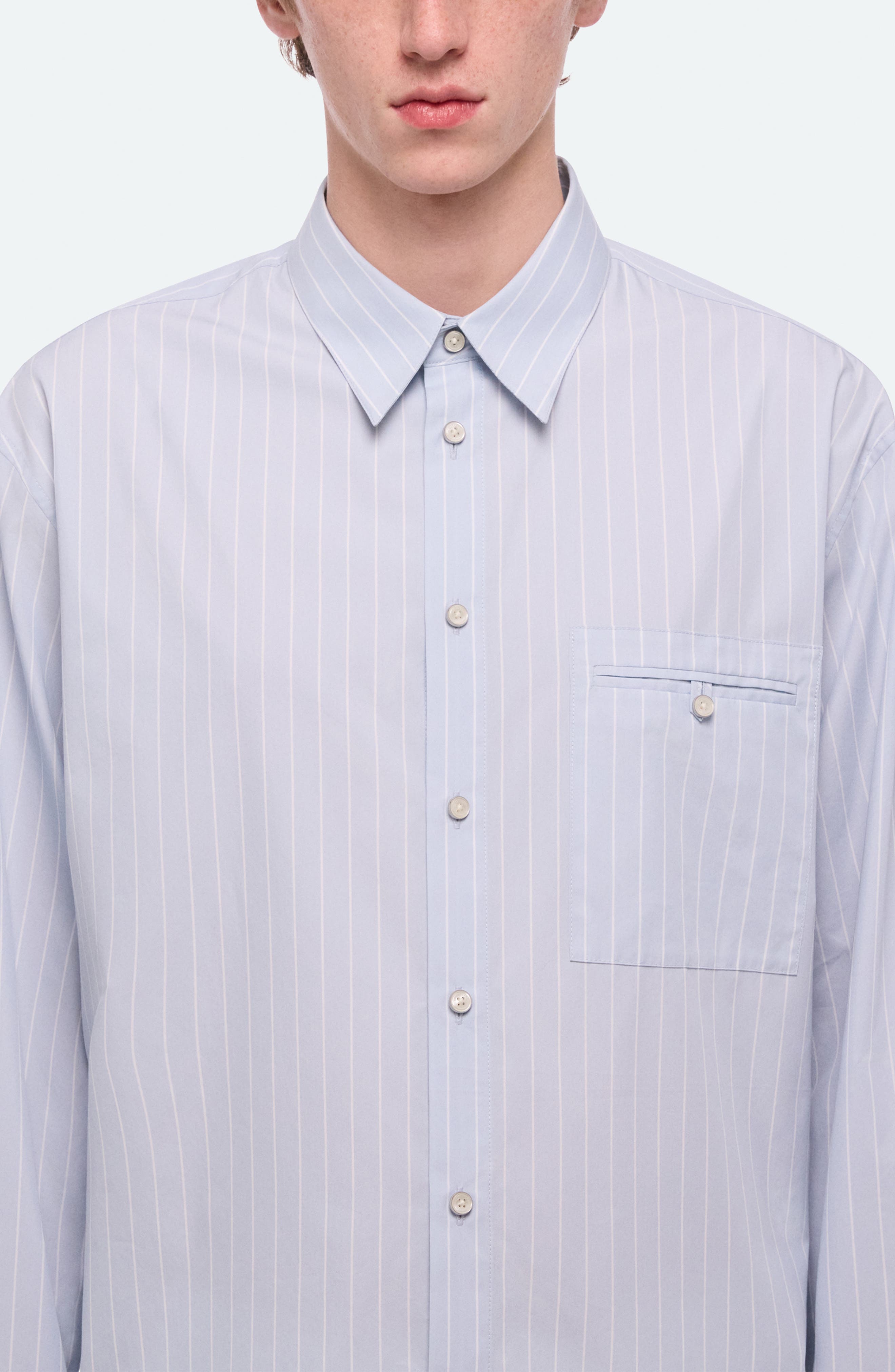 Relaxed Fit Stripe Button-Up Shirt - image 2