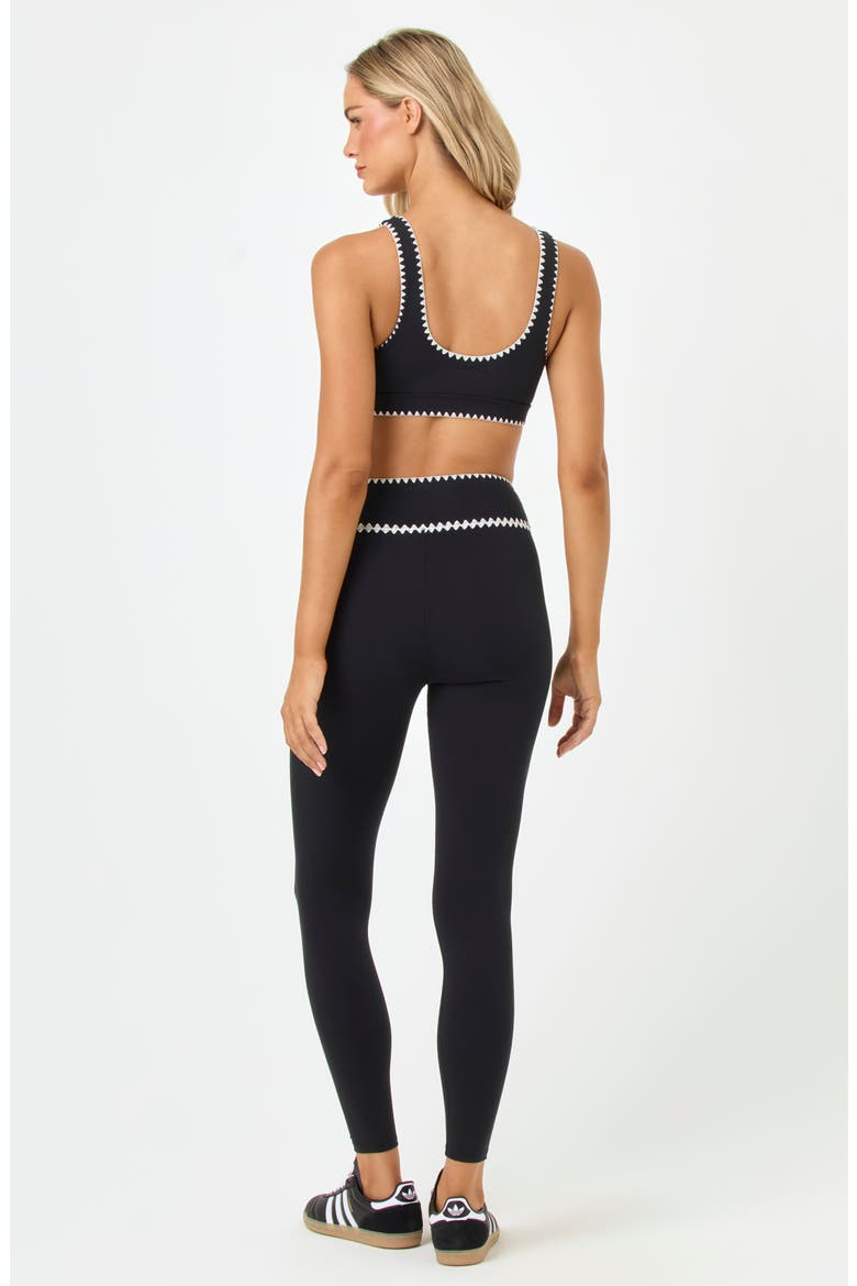 Heartbreaker Whipstitch Trim Sports Bra, Alternate, color, BLACK