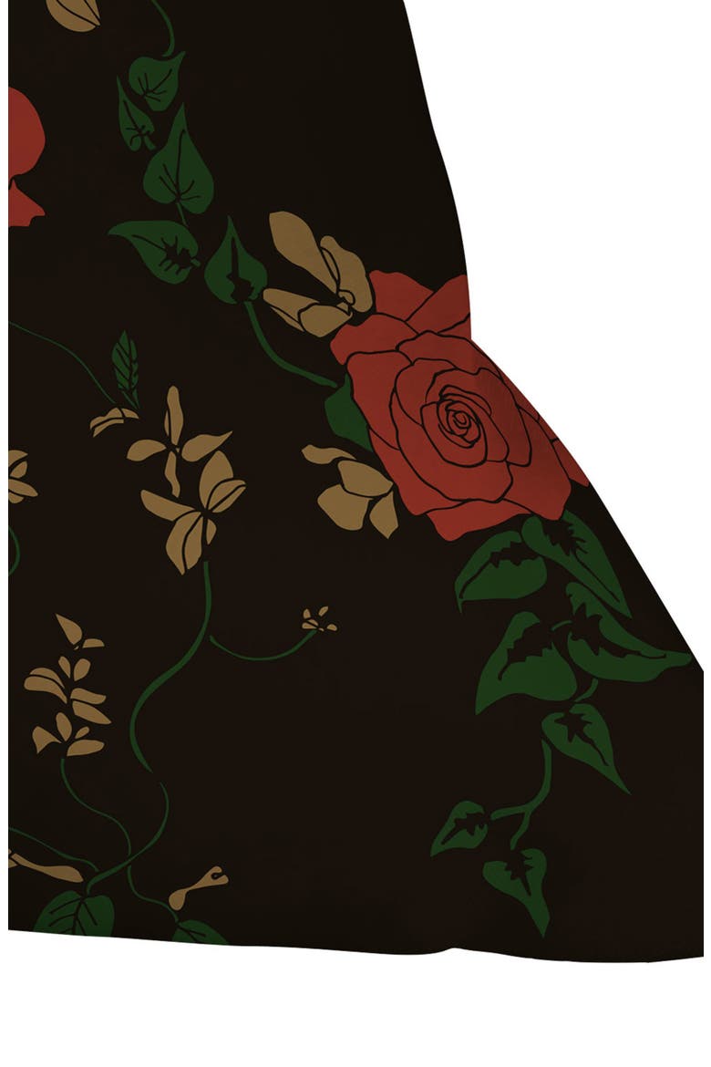 Midnight Flourish Floral Accent Pillow, Alternate, color, BLACK
