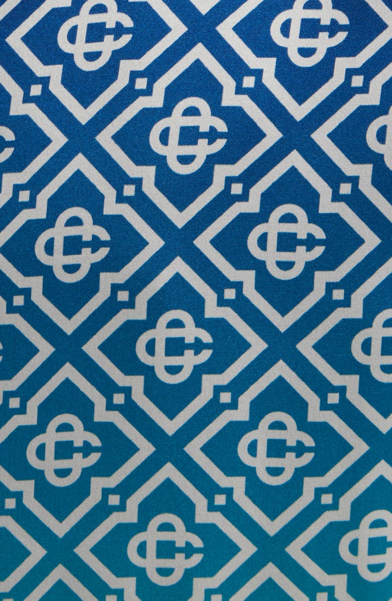 Casablanca Gradient Monogram Silk Button-Up Shirt, Alternate, color, Blue Gradient