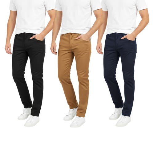 Benben Mens 3 Pack Chinos Slim Fit Stretch Pants