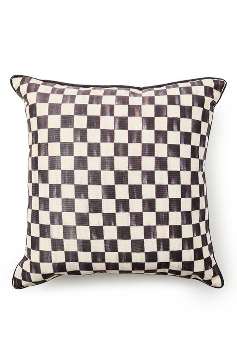Courtly Check Printed Outdoor Throw Pillow