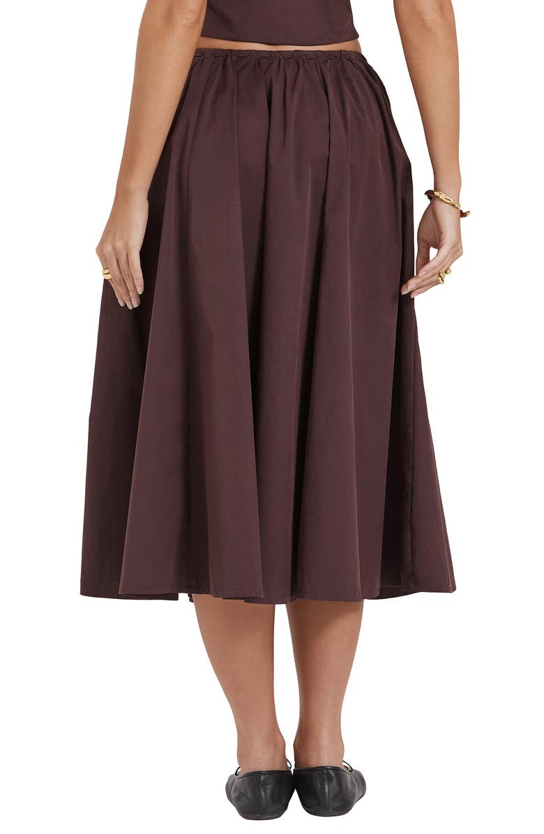 HOUSE OF CB Cora Gathered Lace-Up Skirt, Alternate, color, Rich Brown