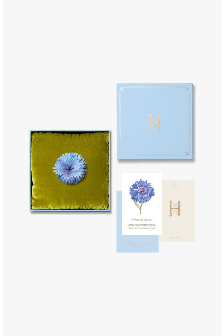 The Blue Cornflower Floral Brooch, Alternate, color, Blue