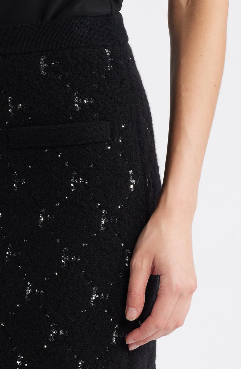 KOBI HALPERIN Sequin Detail Fuzzy Skirt, Alternate, color, Black