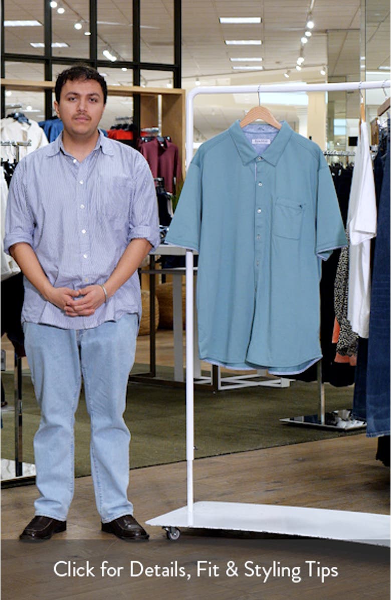 San Lucio Lotus Happy Hour IslandZone<sup>®</sup> Short Sleeve Cotton Blend Button-Up Shirt, sales video thumbnail