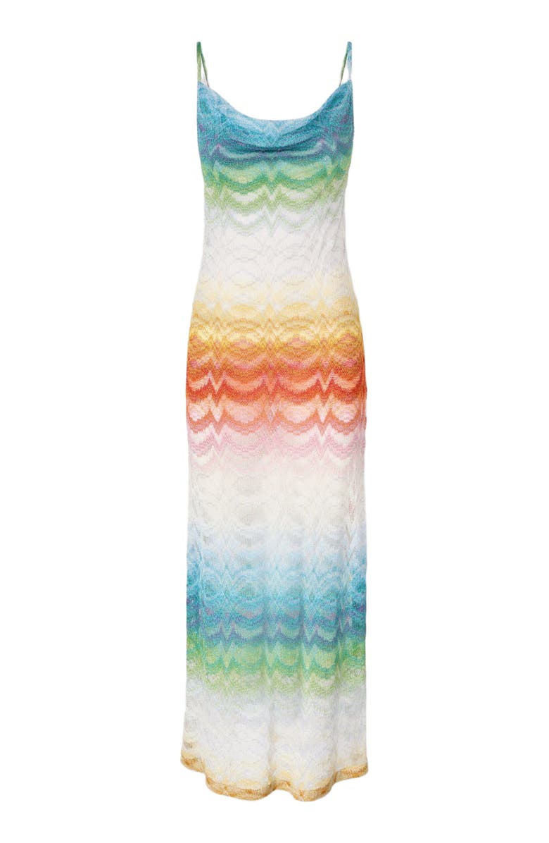 Missoni Long Cover-up Dress In Shaded Lamé Viscose, Alternate, color, Multicoloured