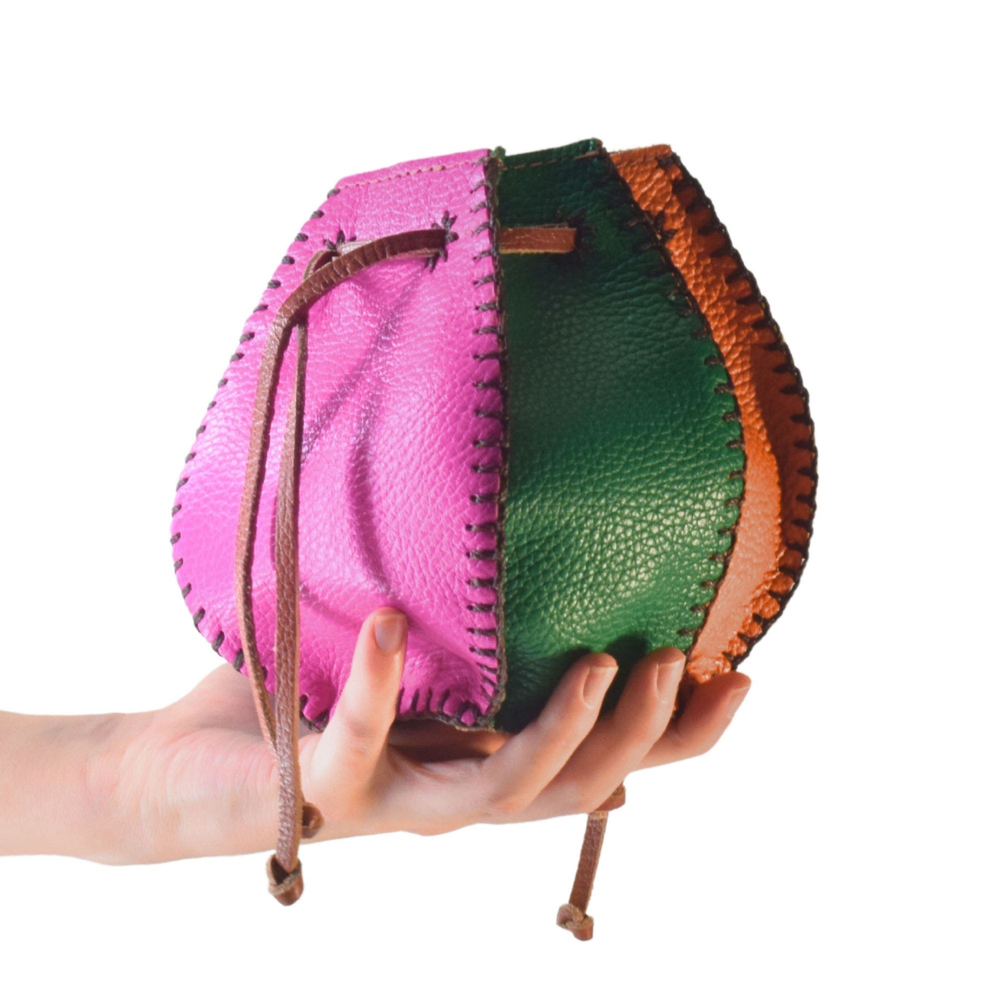 Mini Bucket Pouch Leather Bag, Alternate, color, Rainbow