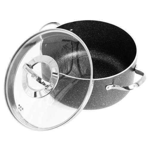 Korkmaz Galaksi Non Stick 10 Inch 6.5 Liter Casserole With Lid In Black