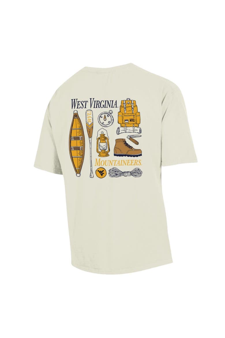 Men's Comfort Wash Cream West Virginia Mountaineers Camping Trip T-Shirt, Alternate, color, Cream
