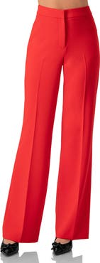 IVONNE Red Tailored Wide-Leg Pants