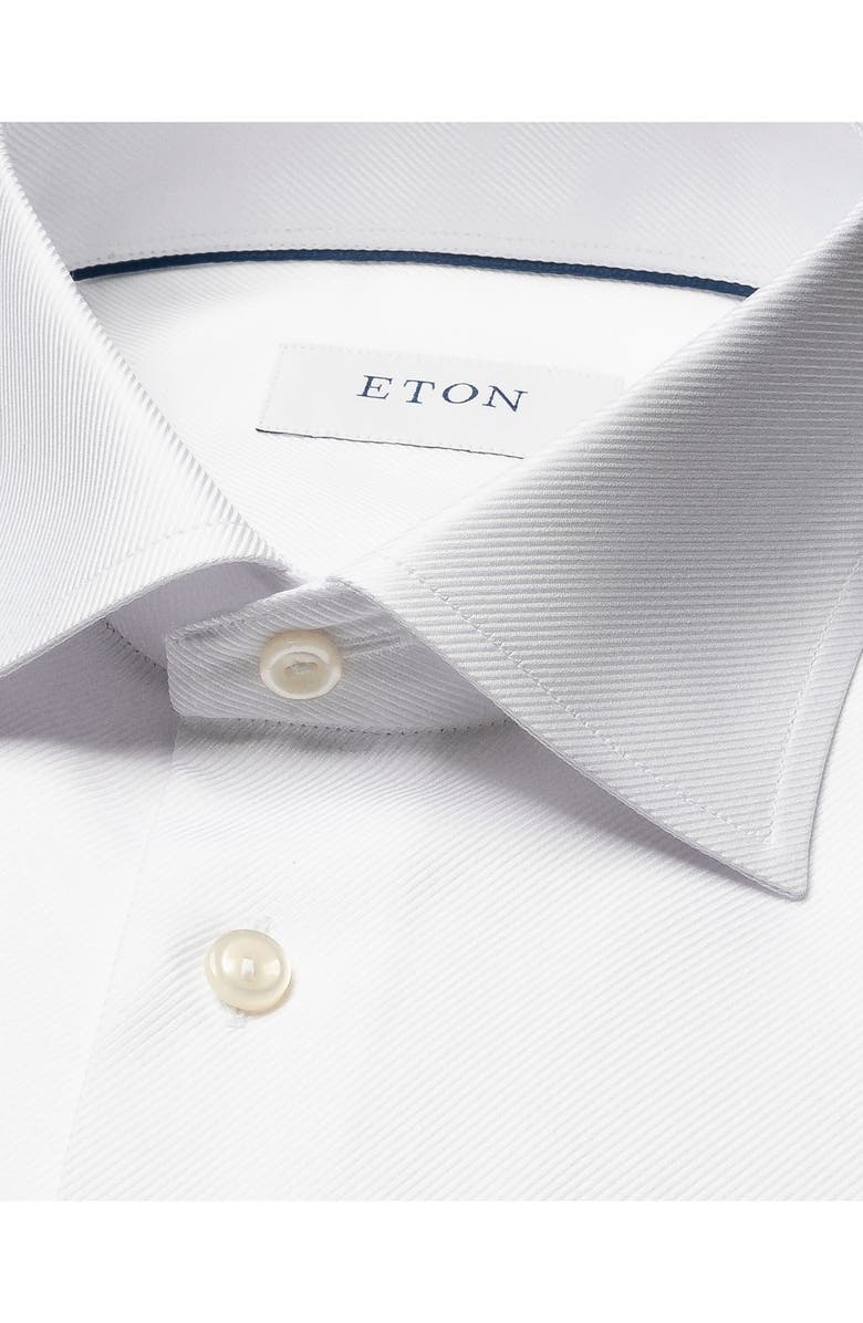 Eton Slim Fit Diagonal Weave Shirt, Alternate, color, White