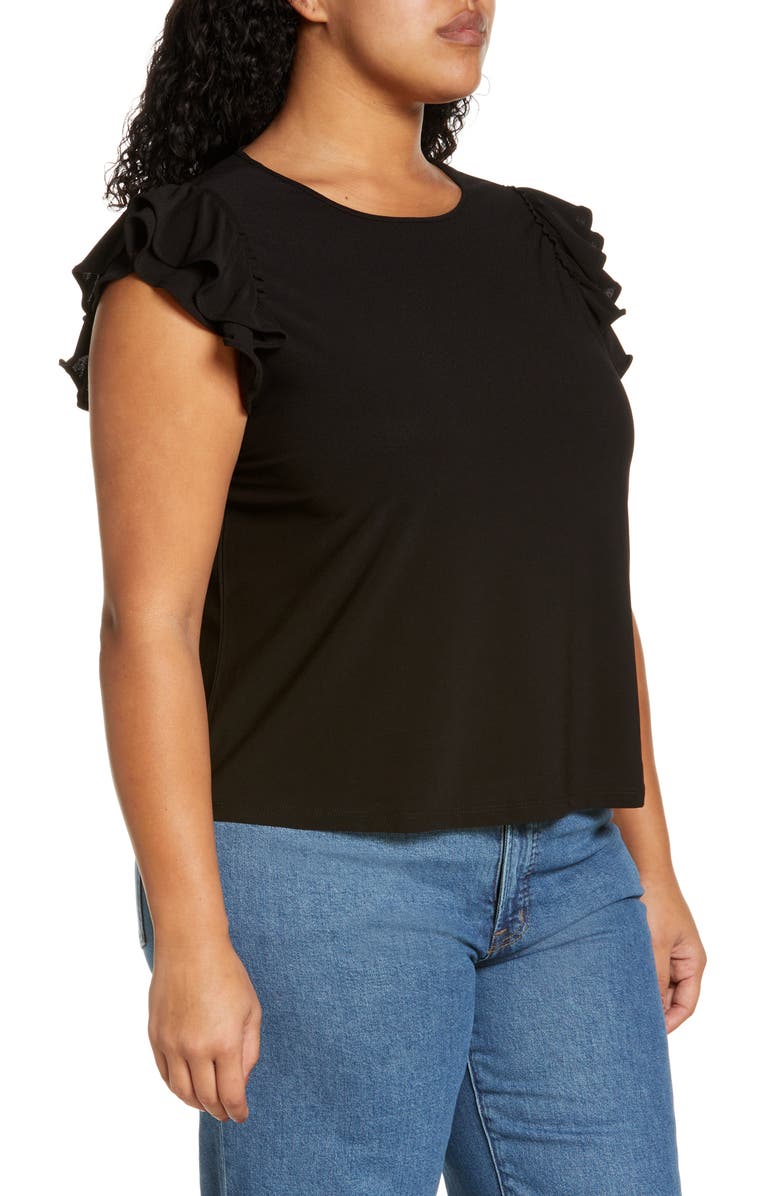 CeCe Double Ruffle Knit Top, Alternate, color, 