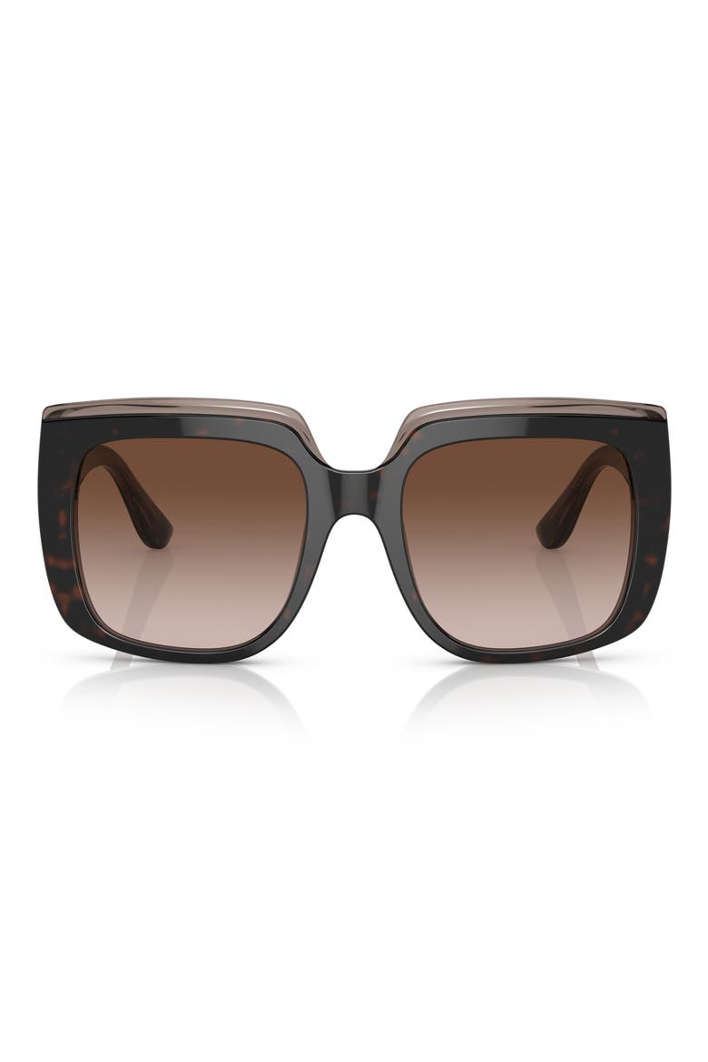 54mm Gradient Square Sunglasses, Main, color, TRANSPARENT BROWN