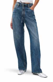 Phoebe Drawstring Waist Wide Leg Jeans