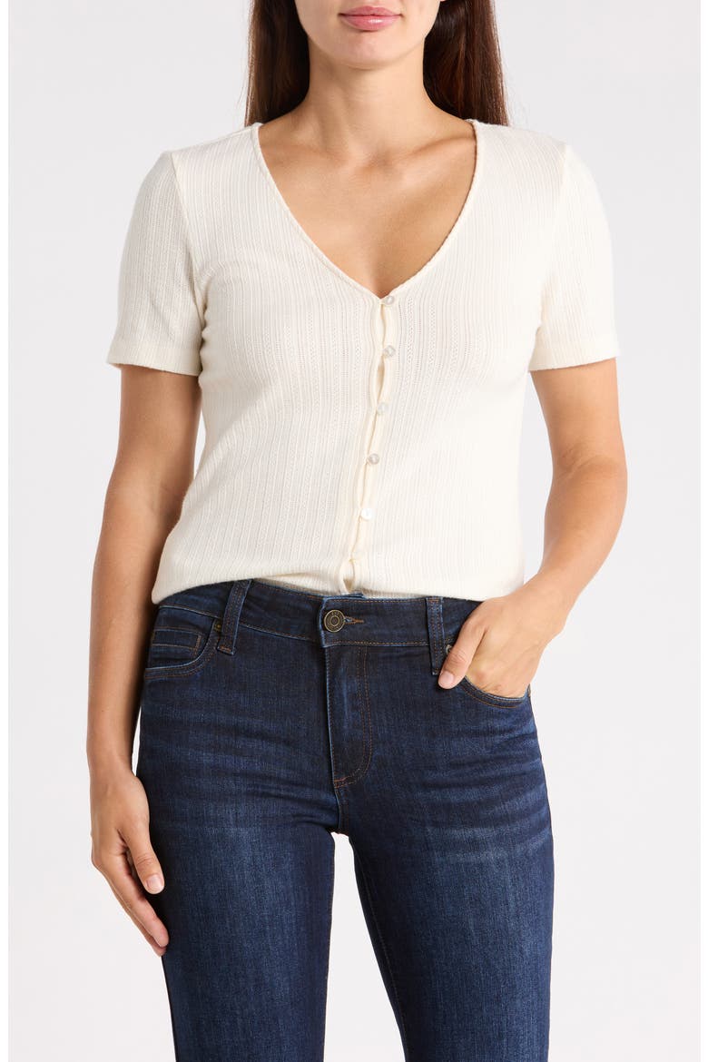 Feel Like Magic Button Top, Main, color, SCONE WHITE
