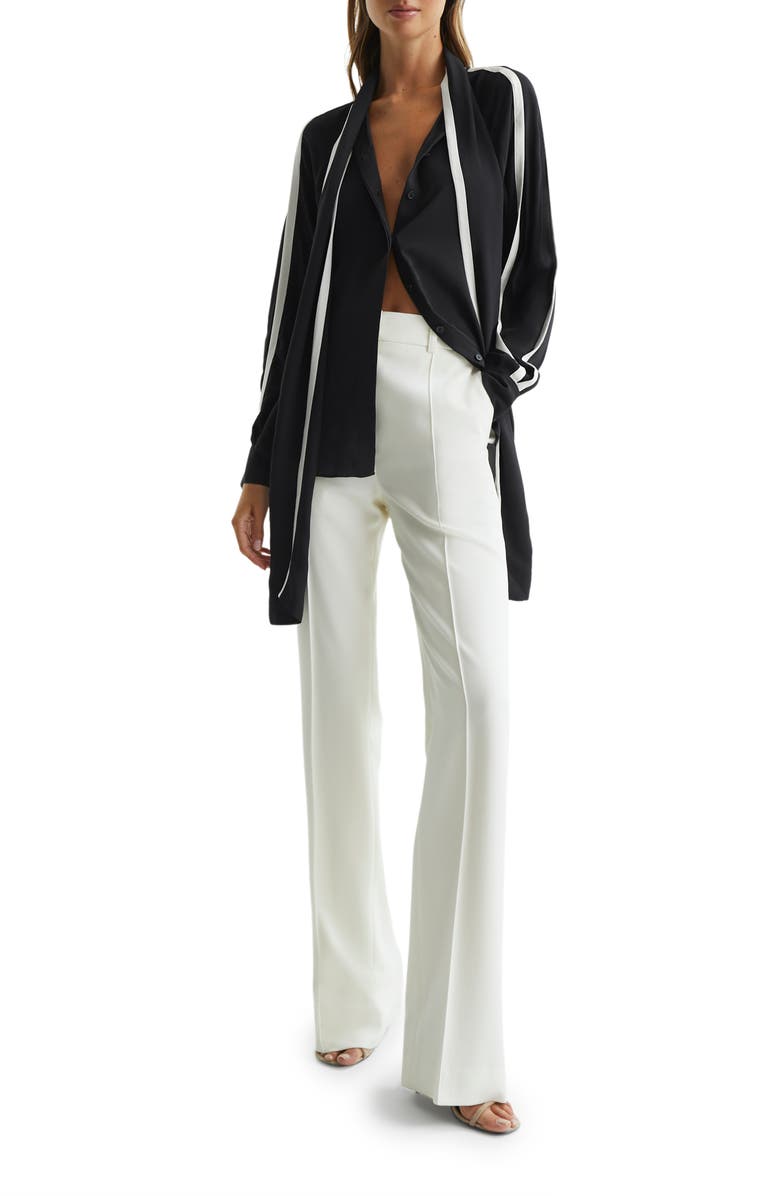 Reiss Drew Long Sleeve Blouse With Removable Neck Tie, Alternate, color,