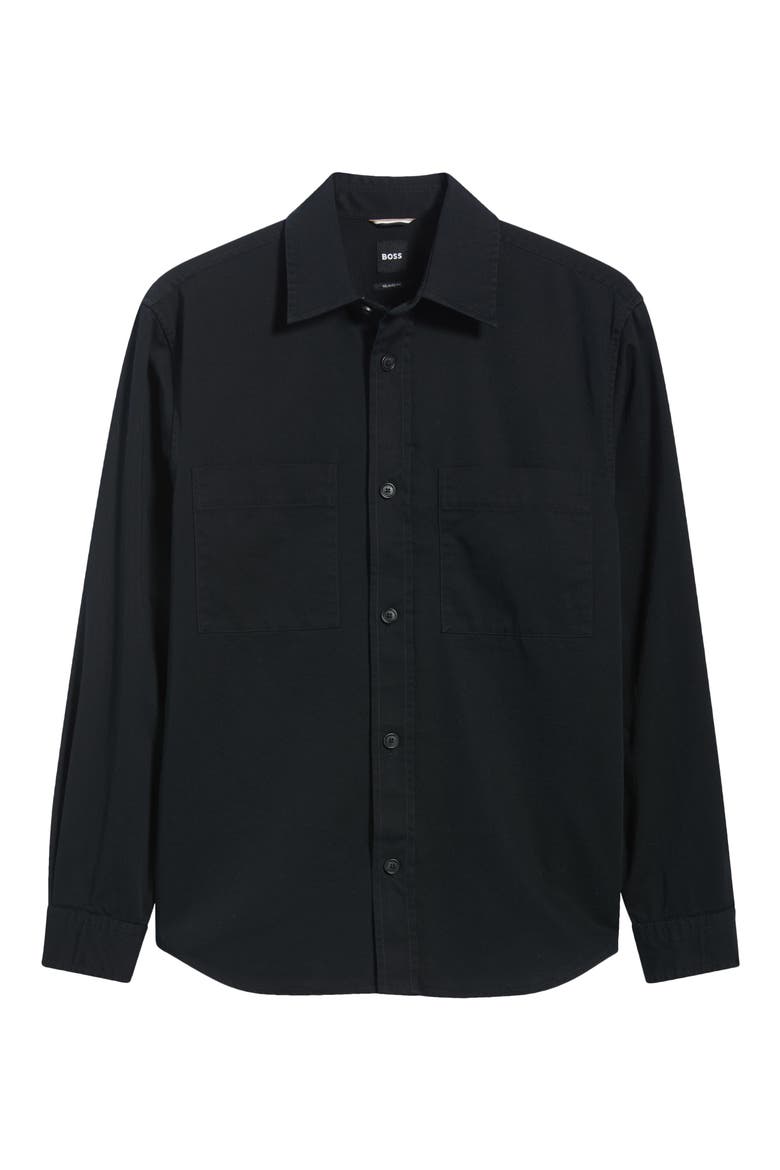 Owen Relaxed Fit Cotton Button-Up Shirt, Main, color, BLACK