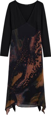 Desigual Abstract Print Long Sleeve Dress