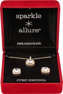 Danecraft Cubic Zirconia Pendant Necklace & Stud Earrings Set