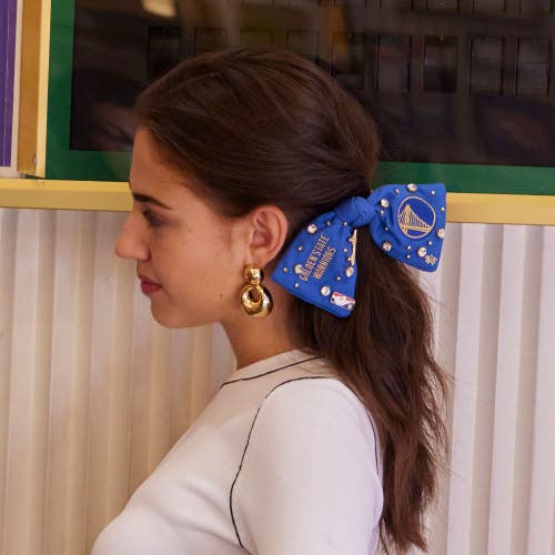 Lele Sadoughi Nba Golden State Warriors Bow Barrette In Blue