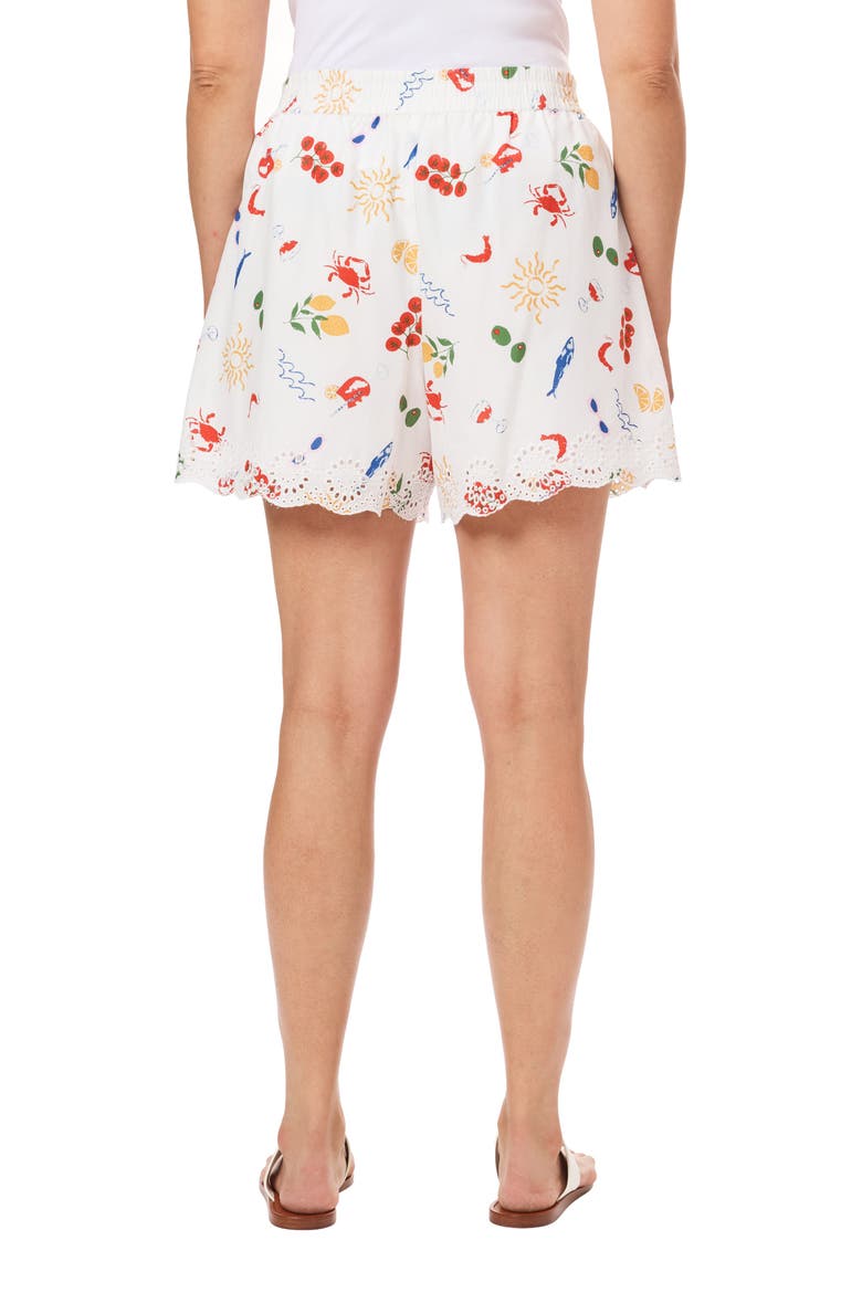 Embroidered Cotton Shorts, Alternate, color, SUGAR SWIZZLE CONVERSATIONAL