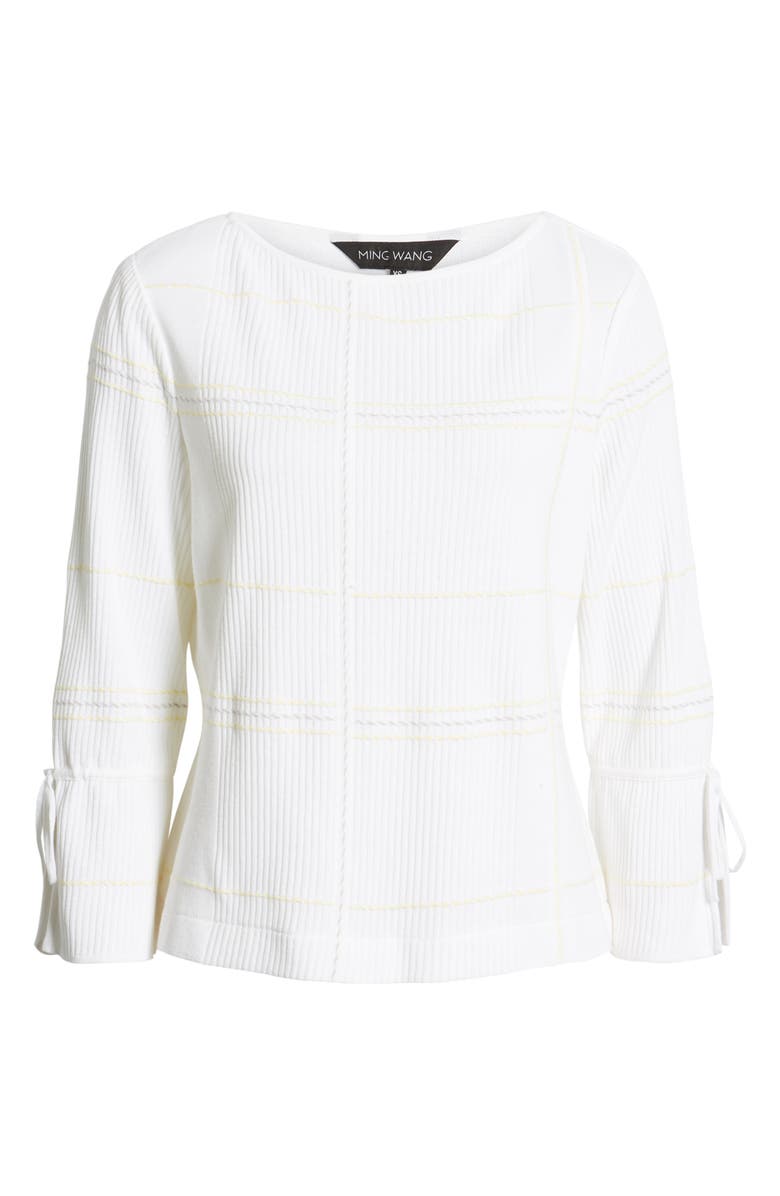 Ming Wang Plaid Jacquard Tunic Sweater, Alternate, color,