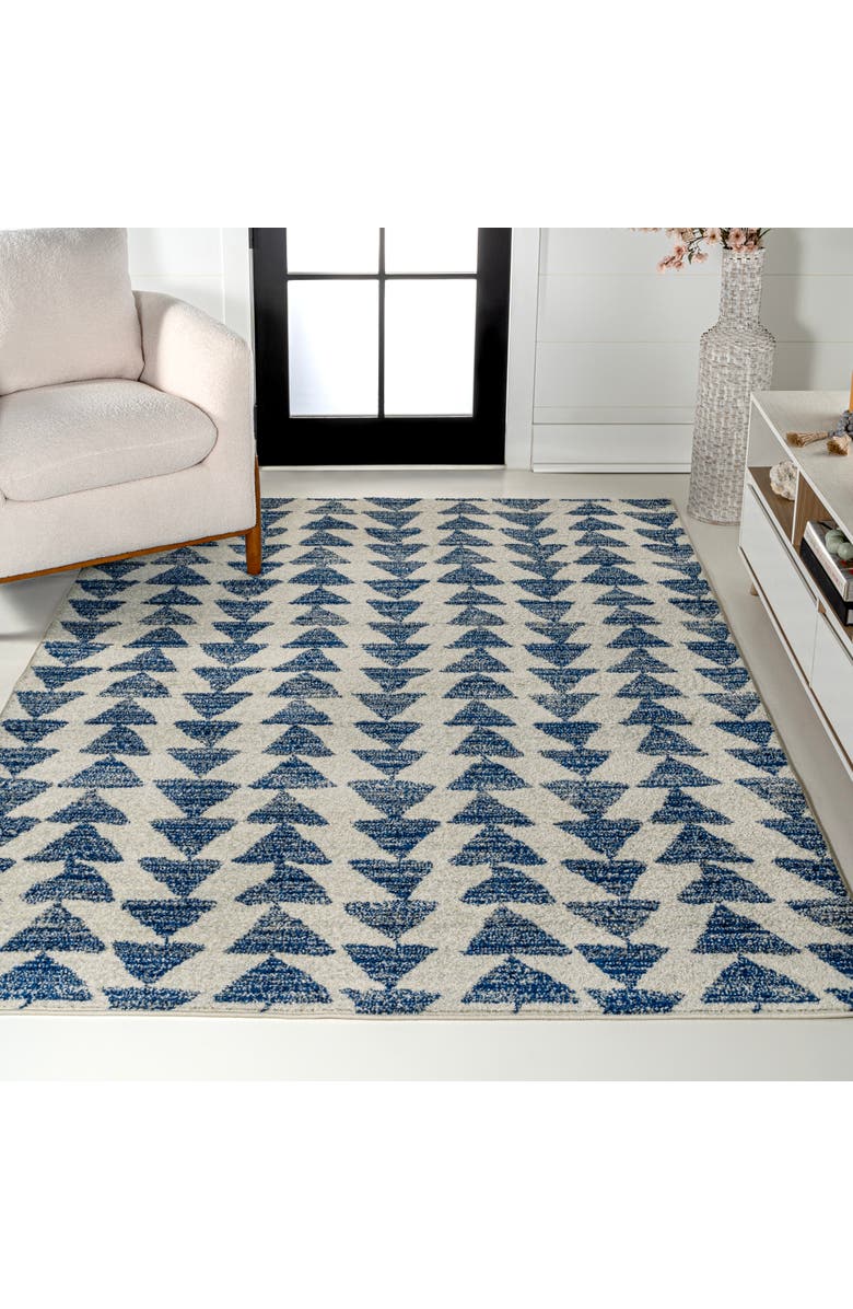 JONATHAN Y Aisha Moroccan Triangle Geometric Area Rug, Alternate, color, Cream/Navy