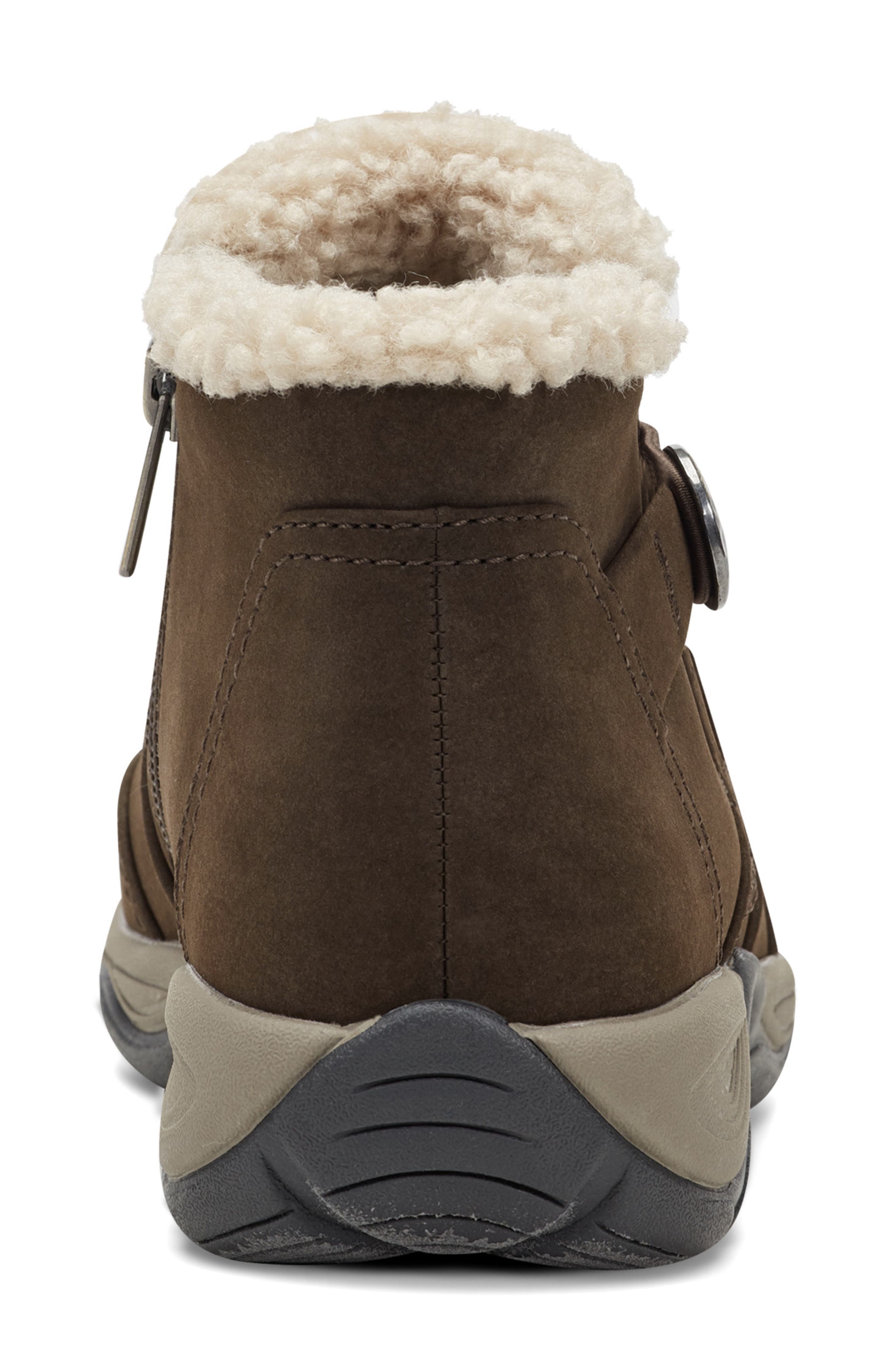 Erique Water Repellent Faux Shearling Lined Bootie, Alternate, color, DARK BROWN