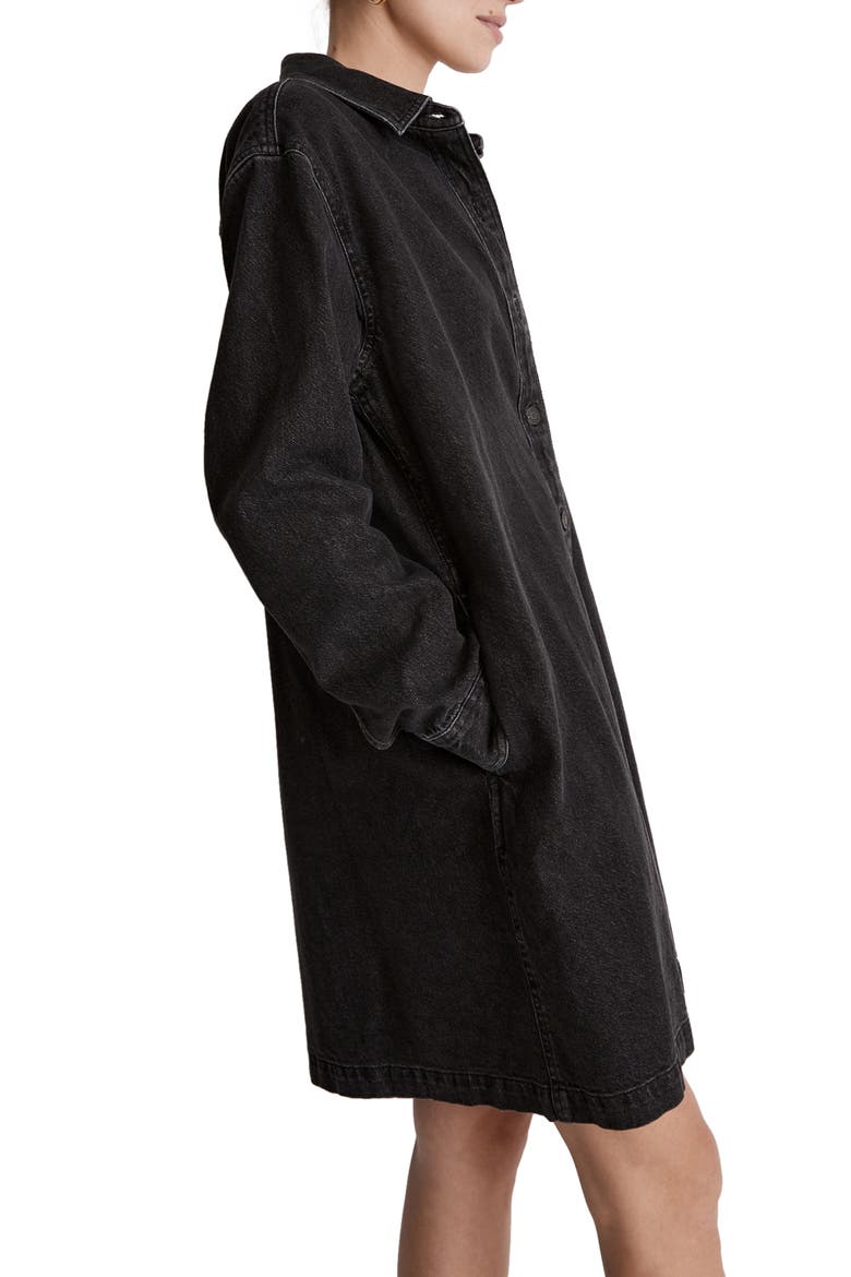 Long Sleeve Oversize Denim Shirtdress, Alternate, color, LUNAR WASH
